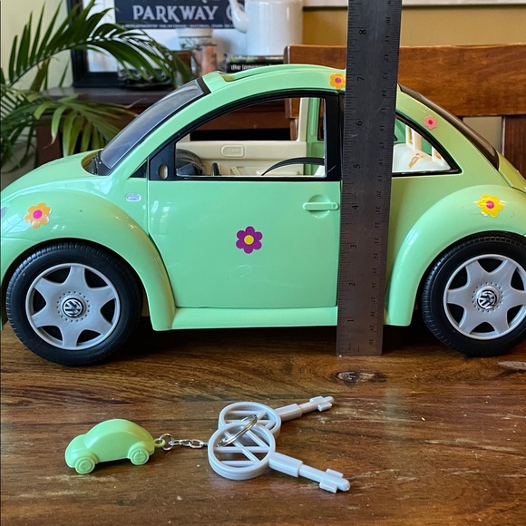 Barbie VW Volkswagen Mint Green Beetle Bug w/ 2 keys on key ring Mattel 2000 - Picture 12 of 16